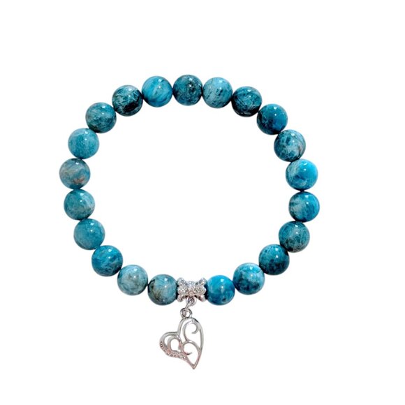 APATITE BRACELET WITH CHARM - Picture 1 of 7